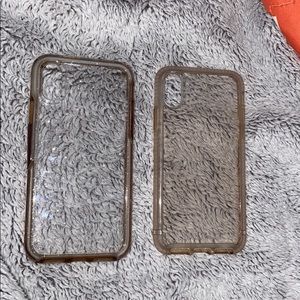 iphone XS clear tech21 & sparkly otterbox cases